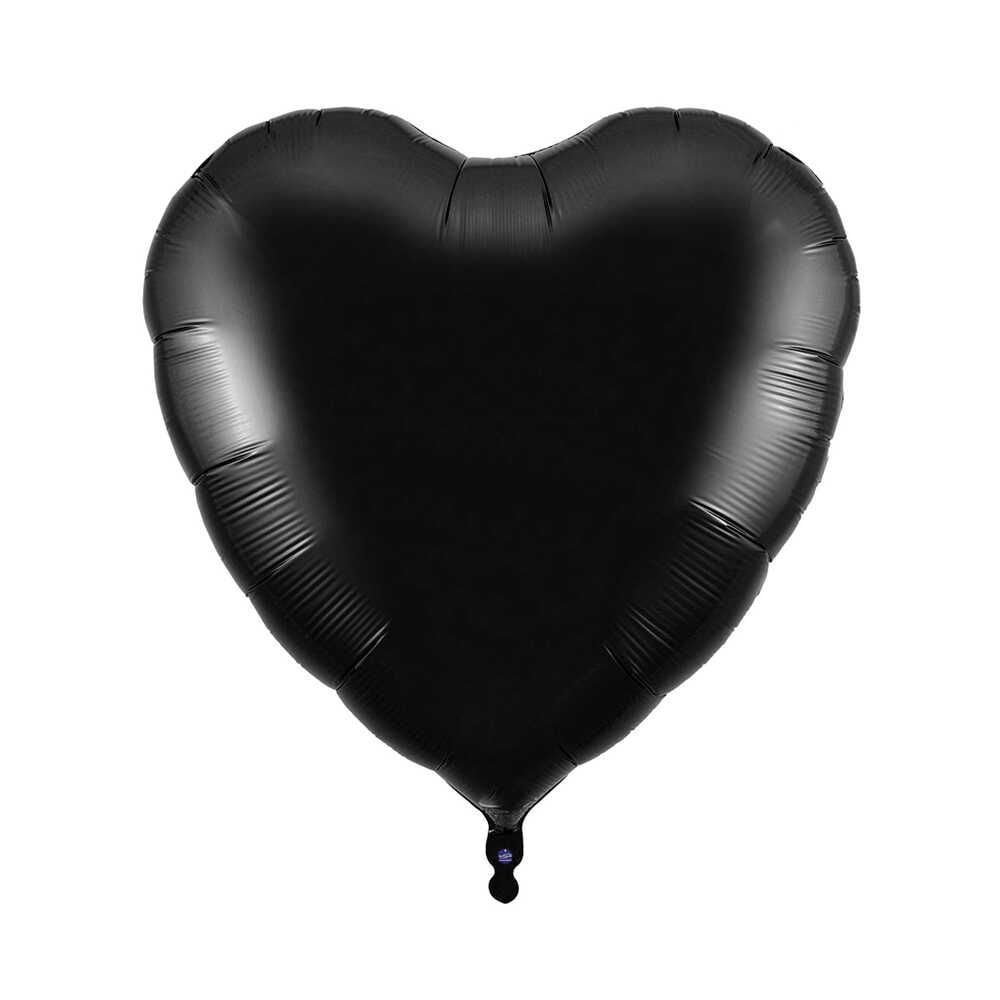 18'' Siyah Kalp Folyo Balon