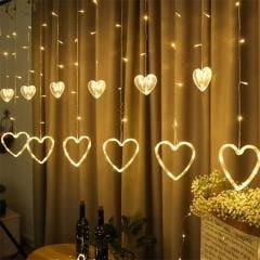 220V Fişli 2x1 Fonksiyonlu Günışığı Kalp Perde Led