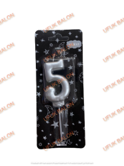 5-Metalik Gümüş Mum