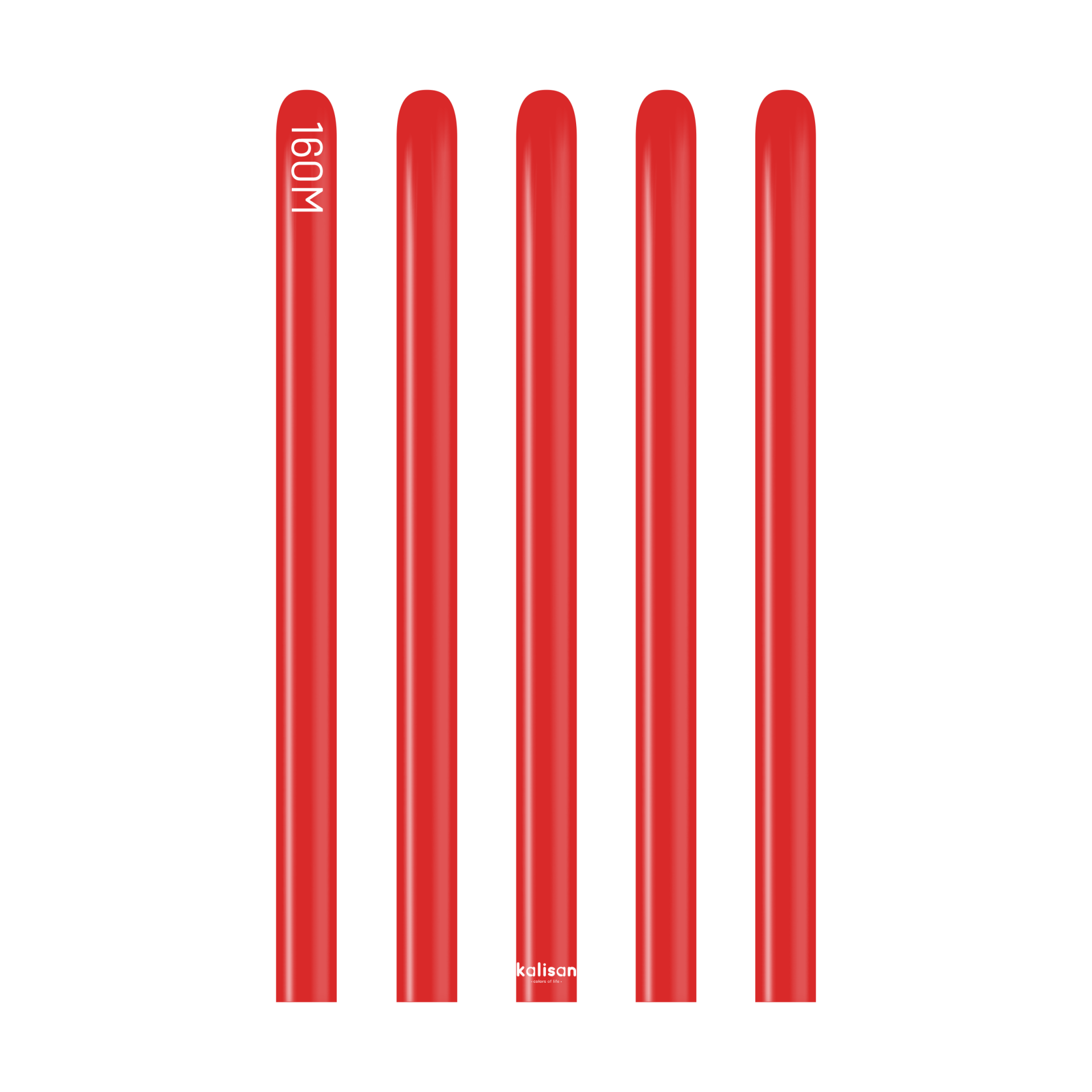 160M Pastel Kırmızı Sosis Balon (Red) 50'li Nozzle Up