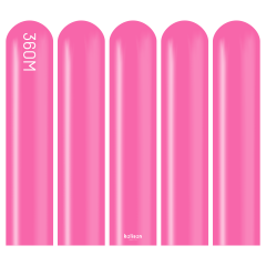 360M Pastel Fuşya Sosis Balon (Fuchsia) 50'li Nozzle Up