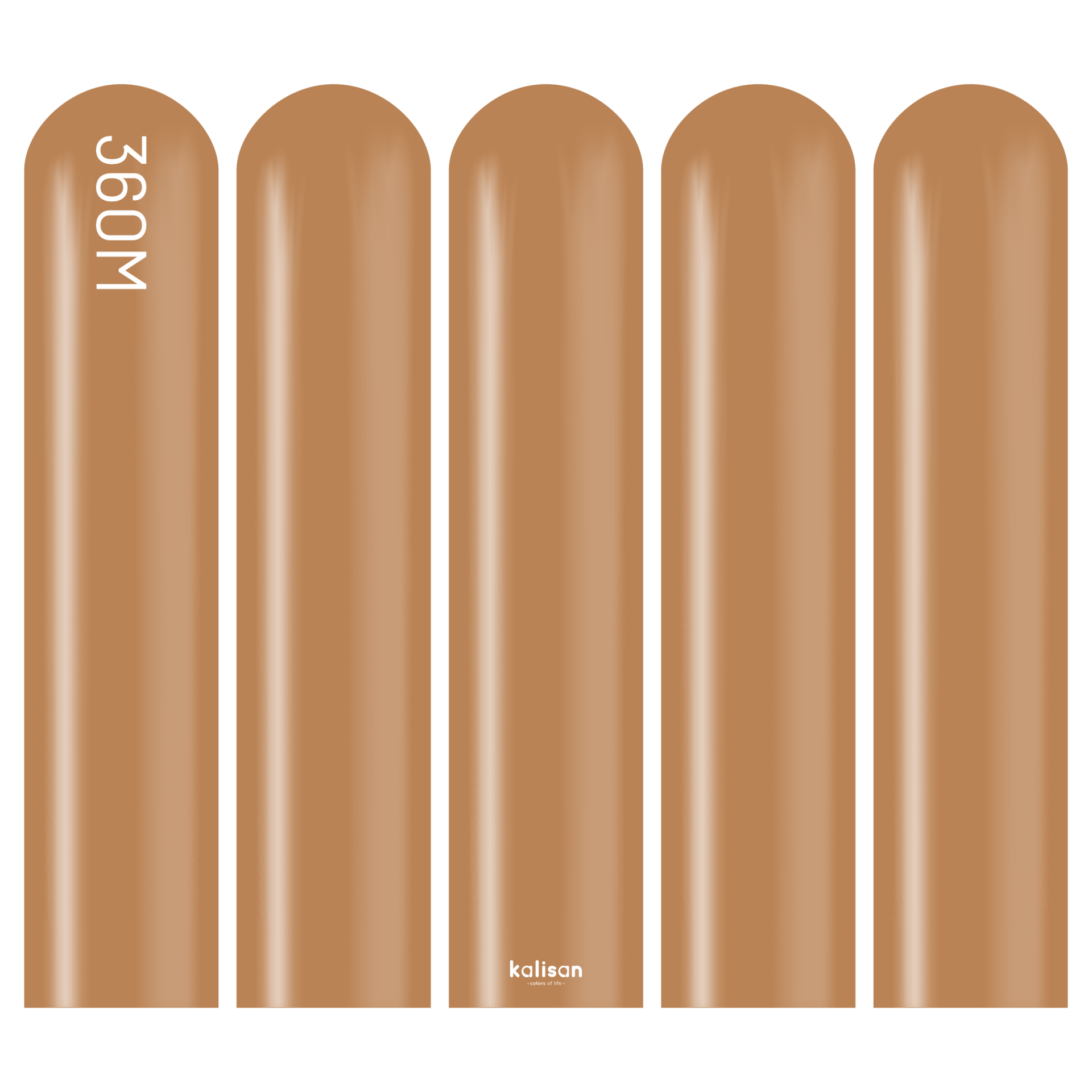 360M Pastel Karamel Kahve Sosis Balon (Caramel Brown) 50'li Nozzle Up