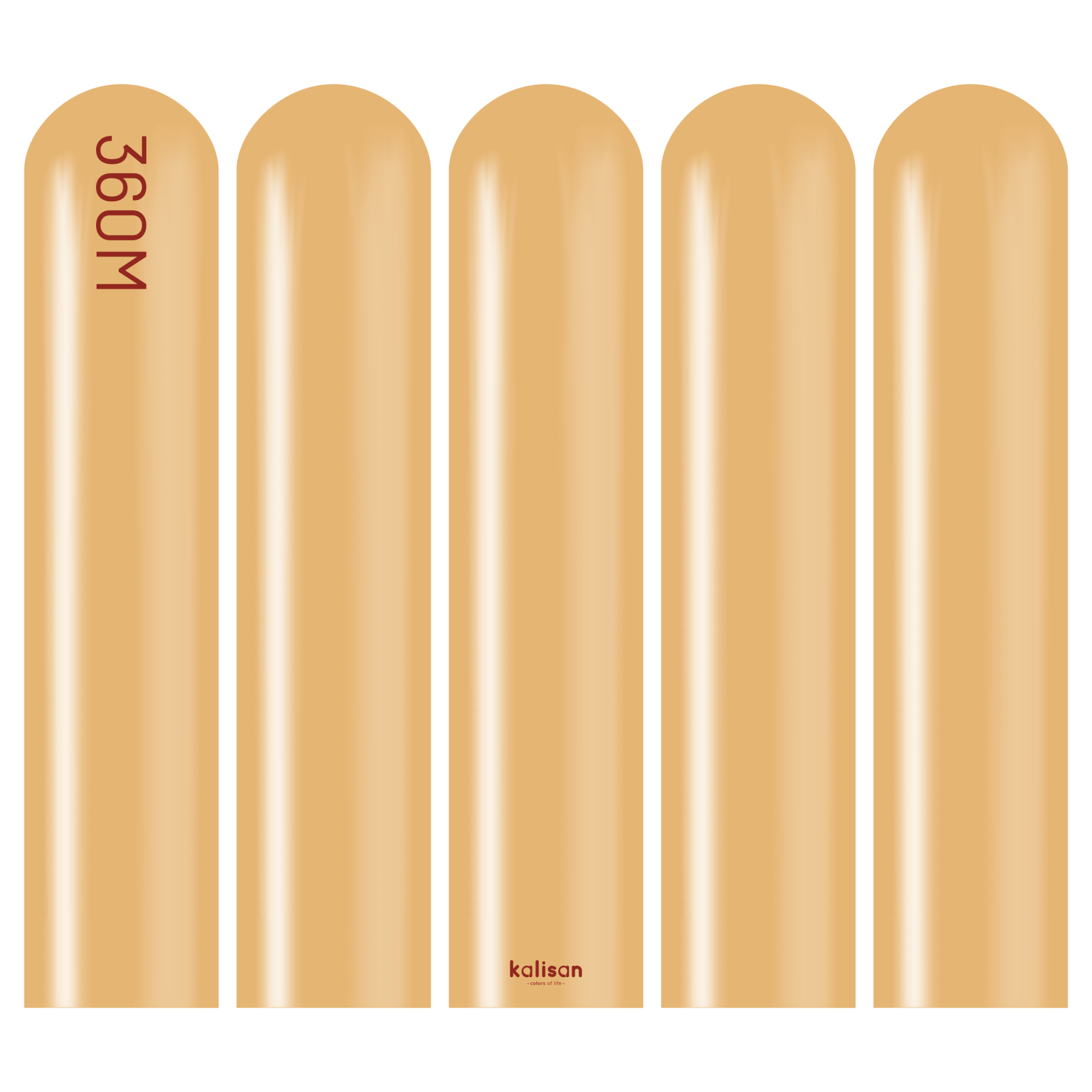 360M Metalik Altın Sosis Balon (Metallic Gold) 50'li Nozzle Up