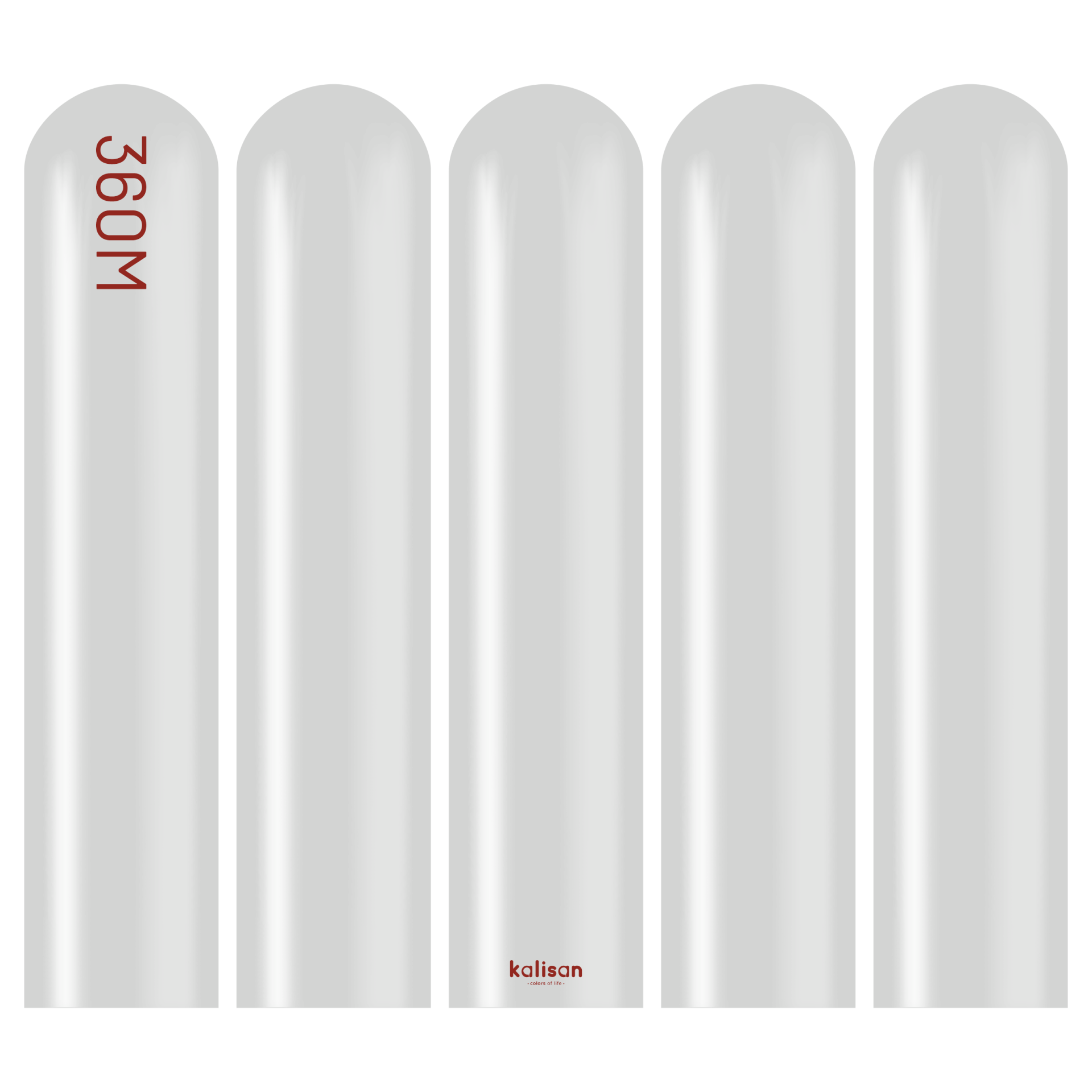 360M Metalik Gümüş Sosis Balon (Metallic Silver) 50'li Nozzle Up