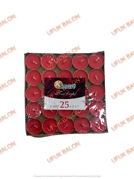 Kırmızı Tealight Mum 25'li