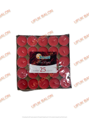 Kırmızı Tealight Mum 25'li