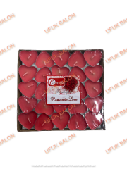 Kırmızı Kalp Tealight Mum 50'li