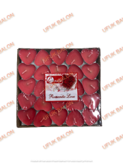 Kırmızı Kalp Tealight Mum 50'li