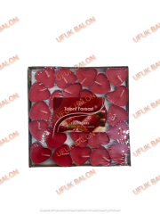 Kırmızı Kalp Tealight Mum 50'li