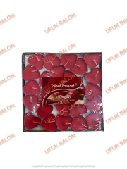 Kırmızı Kalp Tealight Mum 50'li