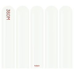 360M Pastel Beyaz Sosis Balon (White) 50'li Nozzle Up