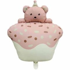 Retro Pembe Kek Folyo Balon 51x54.5