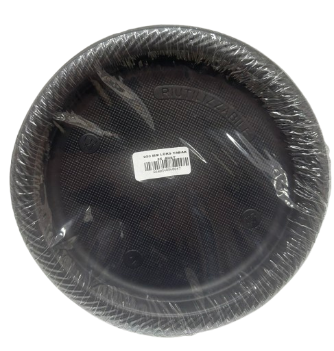 Plastik Siyah Tabak  25'li