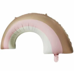 Retro Pembe Gökkuşağı Folyo Balon 54x82