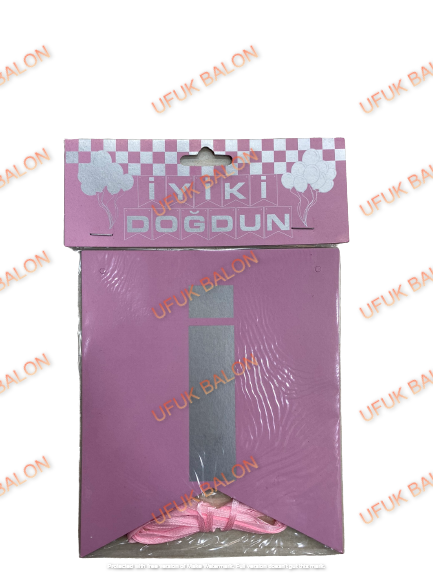 İyiki Doğdun Pembe Temalı Uzar Yazı