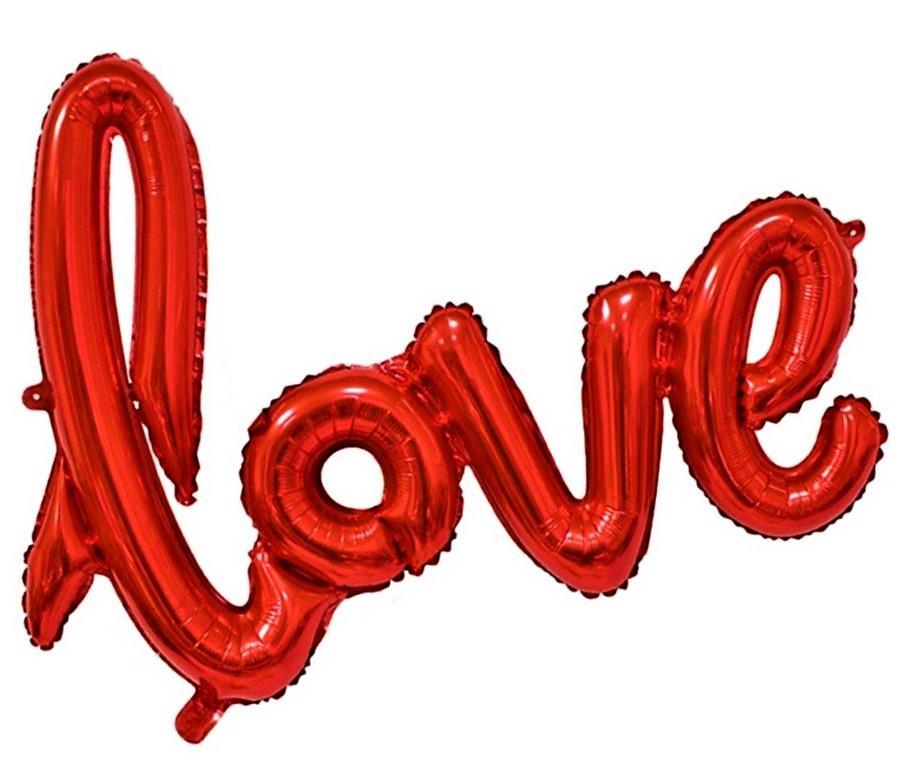 65x108cm Kırmızı Love Folyo Set