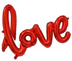 65x108cm Kırmızı Love Folyo Set