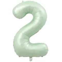 2- RAKAM 34'' RETRO YEŞİL RENK BALON 76 CM