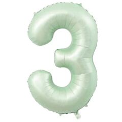 3- RAKAM 34'' RETRO YEŞİL RENK BALON 76 CM
