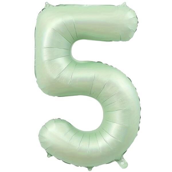 5- RAKAM 34'' RETRO YEŞİL RENK BALON 76 CM