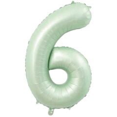 6- RAKAM 34'' RETRO YEŞİL RENK BALON 76 CM