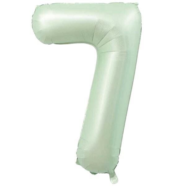 7- RAKAM 34'' RETRO YEŞİL RENK BALON 76 CM