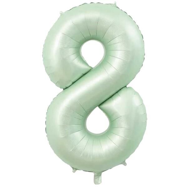 8- RAKAM 34'' RETRO YEŞİL RENK BALON 76 CM