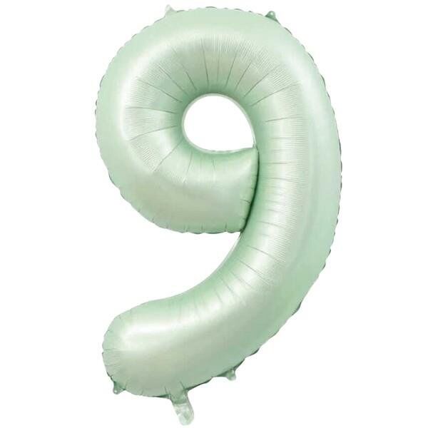 9- RAKAM 34'' RETRO YEŞİL RENK BALON 76 CM