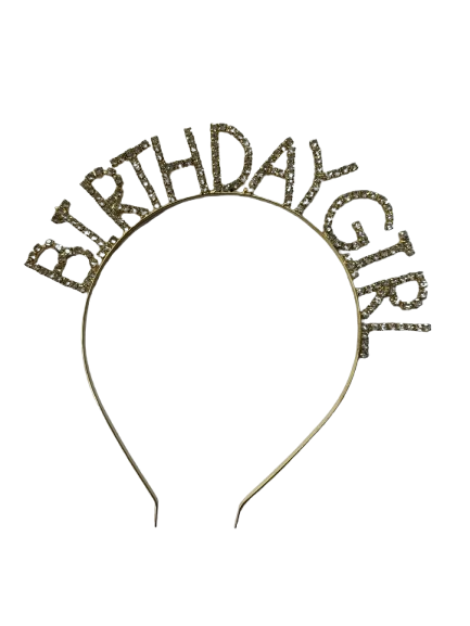 Taşlı Birthday Girl Altın Taç