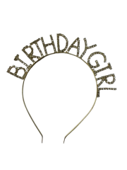 Taşlı Birthday Girl Altın Taç