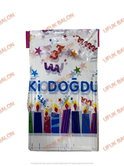 120x180 Beyaz İyiki Doğdun Temalı Masaörtüsü