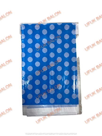 120x180 Mavi Puan Temalı Masaörtüsü