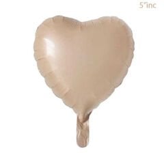 5'' Bej Kalp Folyo Balon 50'li