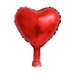 10'' Kırmızı Kalp Folyo Balon 50'li