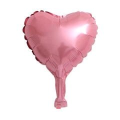 10'' Pembe Kalp Folyo Balon 50'li