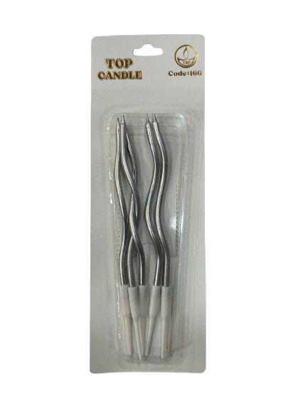 Kıvrımlı Gümüş Mum