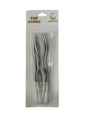 Kıvrımlı Gümüş Mum