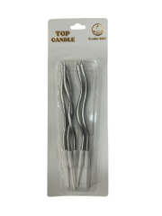 Kıvrımlı Gümüş Mum