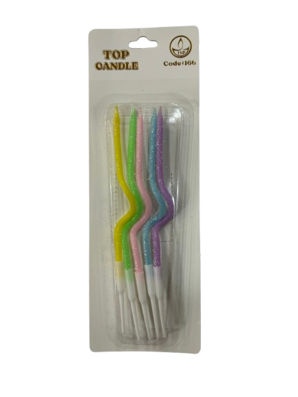 Kıvrımlı Karışık Renk Mum