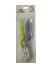 Kıvrımlı Karışık Renk Mum