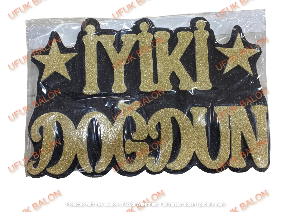 Altın İyiki Doğdun Temalı Strafor Kapı Süsü