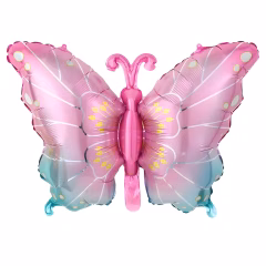 Açık Pembe Kelebek Folyo Balon 79x53