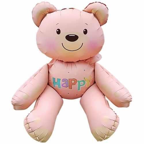 Oturan Pembe Ayı Folyo Balon 77x70
