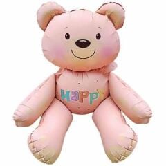 Oturan Pembe Ayı Folyo Balon 77x70