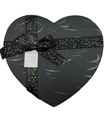 3'lü Siyah Kalp Kutu 20,5x20