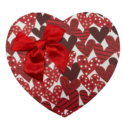 3'lü Beyaz Puanlı Kalp Kutu 20,5x20