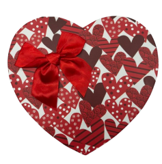 3'lü Beyaz Puanlı Kalp Kutu 20,5x20