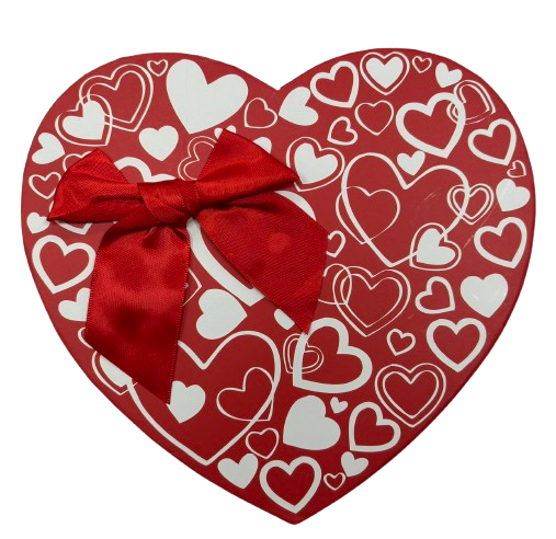 3'lü Kırmızı Boş Kalp Desenli Kalp Kutu 20,5x20