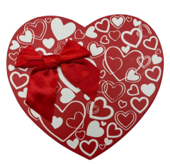 3'lü Kırmızı Boş Kalp Desenli Kalp Kutu 20,5x20