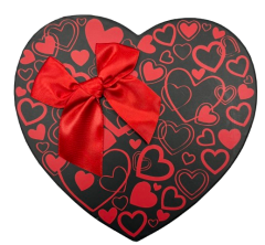 3'lü Siyah Boş Kalp Desenli Kalp Kutu 20,5x20